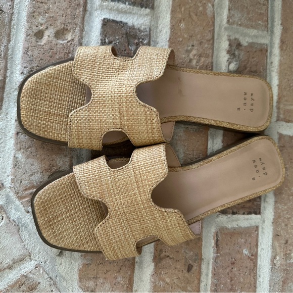 Target A New Day Nina Raffia Slide Sandals Size 8 - Picture 2 of 4